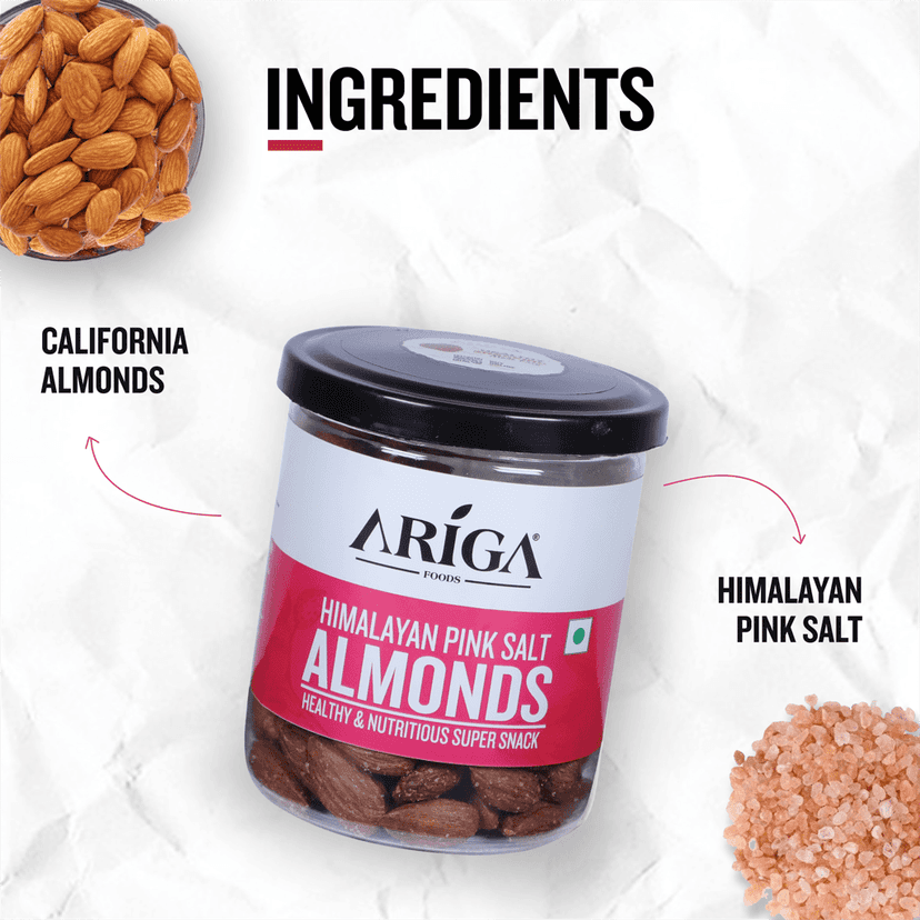 Ariga Foods Himayalan Pink Salt Badam Roasted & Flavoured | Almonds (200g) view 4
