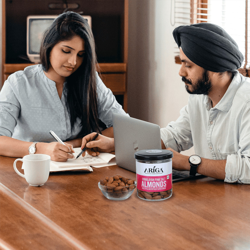 Ariga Foods Himayalan Pink Salt Badam Roasted & Flavoured | Almonds (200g) view 7