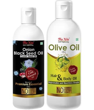 The Nile Onion Black Seed 100 ML & Olive Oil 200 ML Hair Oils 300 mL Pack of 2