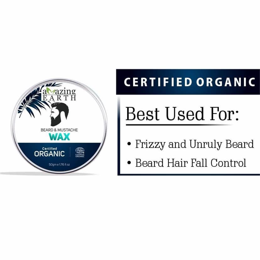 AMAzing EARTH Beard & Mustache Wax And Beard Oil Combo Certified Organic view 6