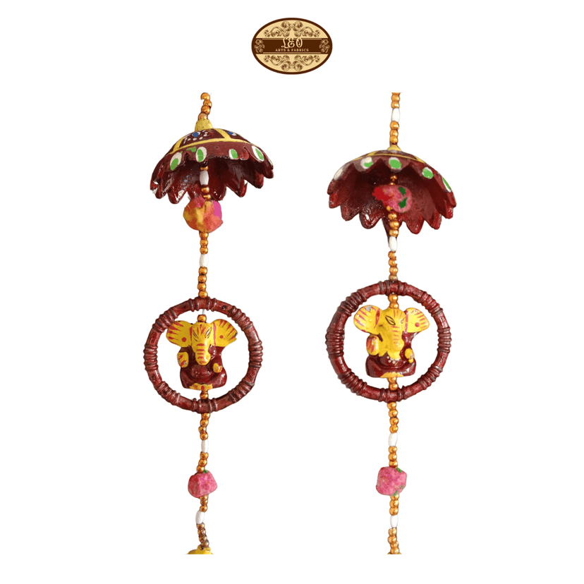 Handcrafted Door Toran Hanging Chopsee, 44 cm, Multi-Colour view 2