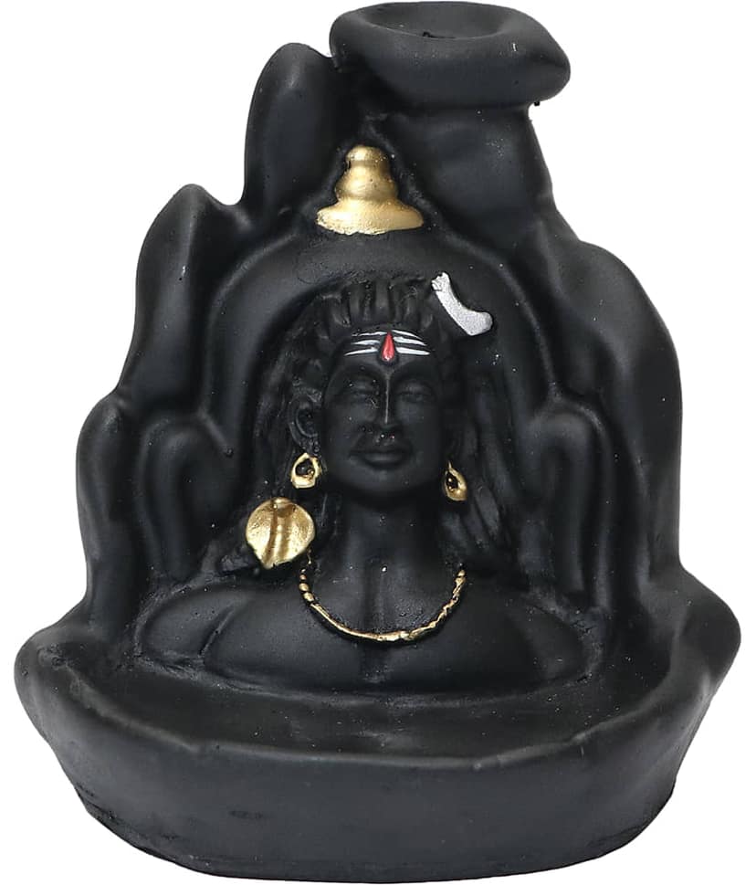Lord Shiva Polyresin Smoke Backflow Idol Showpiece With 10 Fire Cones view 2