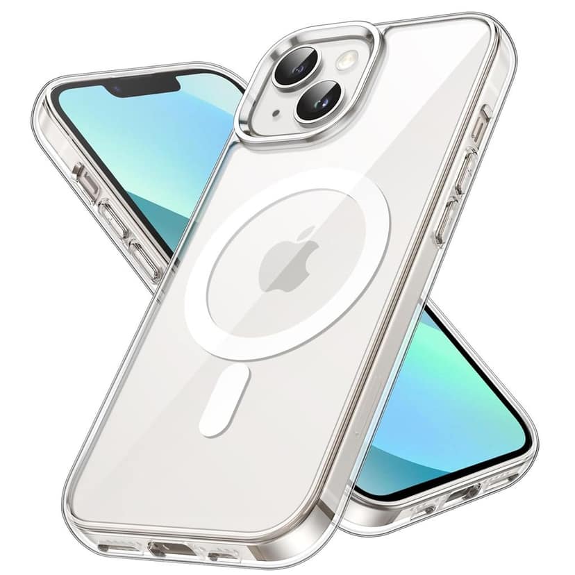 Hybrid Crystal Clear Back Case Cover for iPhone 13 / iPhone 14 | Shockproof Design | Hard Back Cover for iPhone 13 / iPhone 14 (PC & TPU, Magsafe view 2