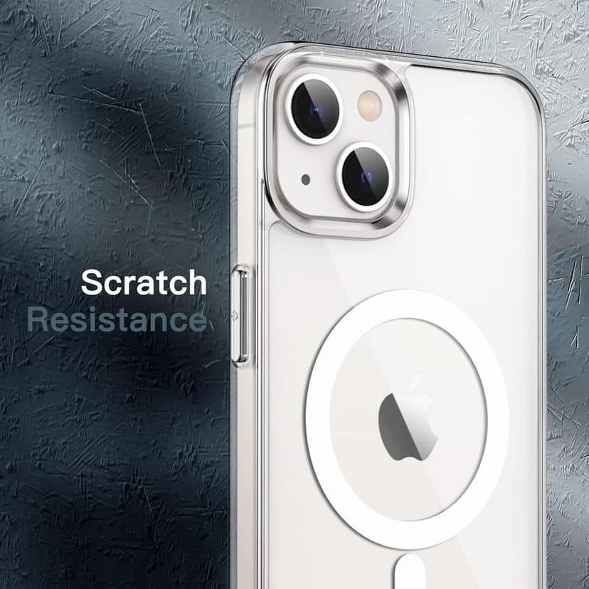 Hybrid Crystal Clear Back Case Cover for iPhone 13 / iPhone 14 | Shockproof Design | Hard Back Cover for iPhone 13 / iPhone 14 (PC & TPU, Magsafe view 3