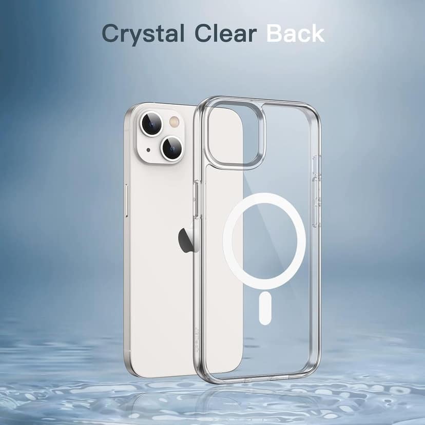 Hybrid Crystal Clear Back Case Cover for iPhone 13 / iPhone 14 | Shockproof Design | Hard Back Cover for iPhone 13 / iPhone 14 (PC & TPU, Magsafe view 4