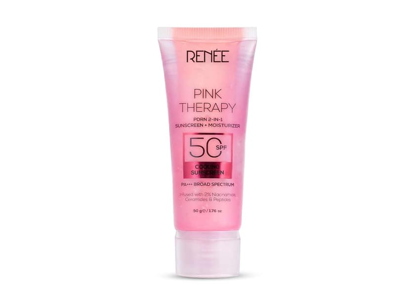 RENEE Pink Therapy PDRN 2-in-1 Sunscreen + Moisturizer SPF 50 PA+++ | In-Vivo Tested, with Niacinamide, Broad Spectrum UVA & UVB Protection - 50g
