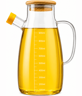 SHARUJA GlassPro 1000 Glass Transparent Oil Container ( Set of 1 )