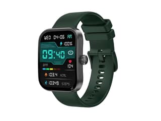 Fastrack Revoltt FS3 Smart Watch with 2.01" TFT Display, Bluetooth Calling, Functional Crown, 24/7 Health Suite - Gun & Green
