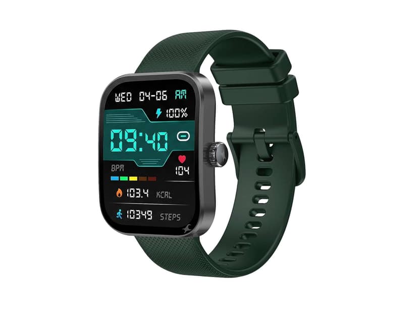 Fastrack Revoltt FS3 Smart Watch with 2.01" TFT Display, Bluetooth Calling, Functional Crown, 24/7 Health Suite - Gun & Green