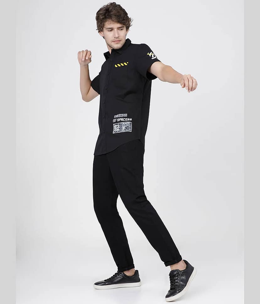 Ketch Slim Flat Men's Chinos - Black ( Pack of 1 ) view 5