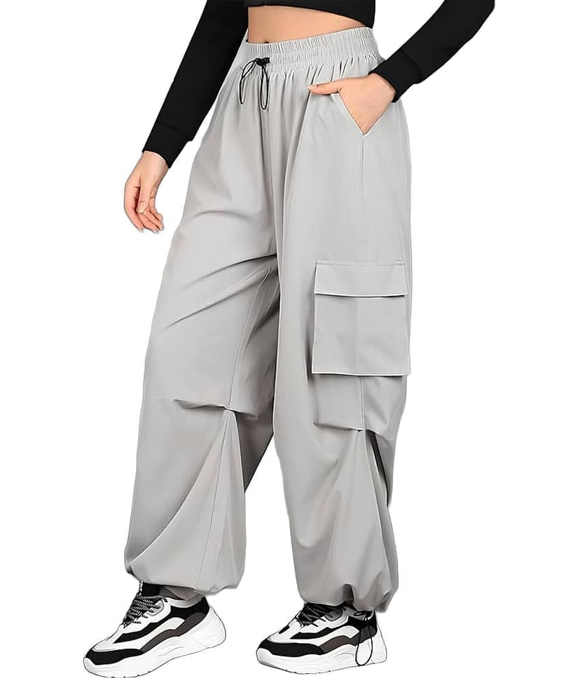 MULTIWA Pack of 1 Polyester Parachute Women's Cargo Pants ( Grey ) view 2