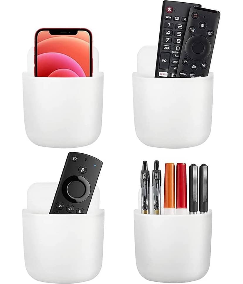 Wall Mount Remote Control Holder, Phone Charging Storage Box (Set of 4) view 2
