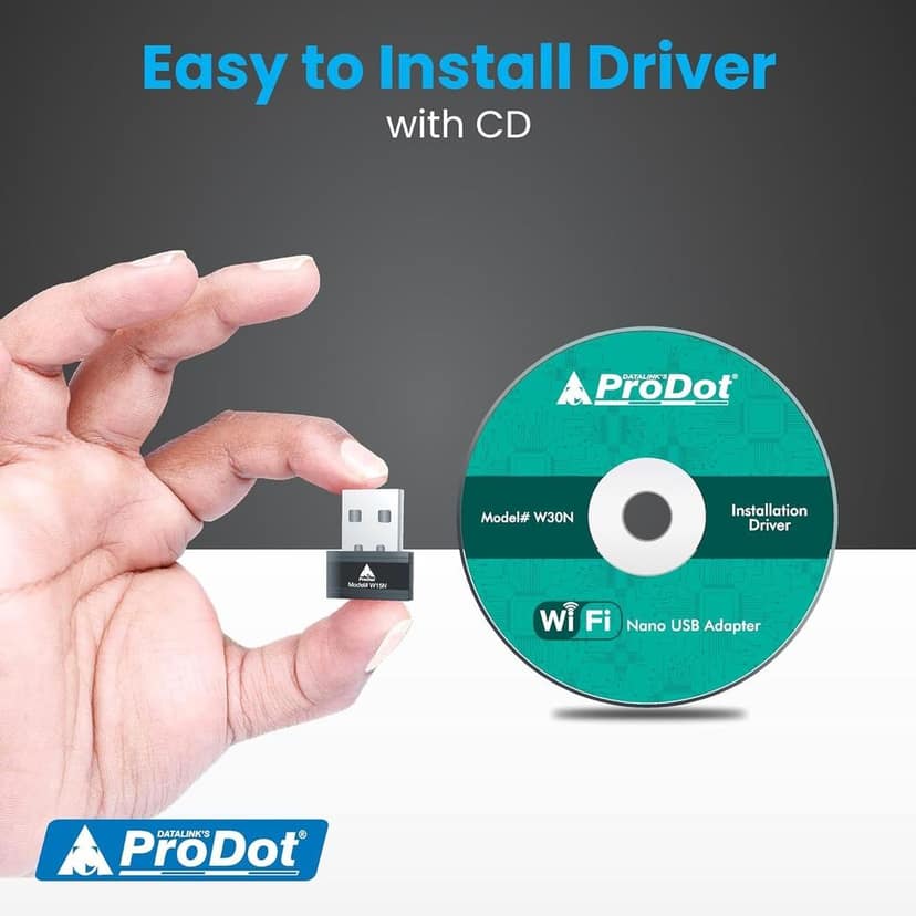 ProDot USB WiFi Adapter, 300Mbps 2.4GHz PC WiFi Adapter Nano Size WiFi Dongle, Wireless Network Adapter for Desktop, PC, Laptop, Supports Windows and MacOs view 3