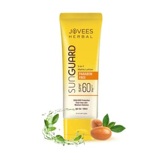 Jovees Herbal Sun Guard Sunscreen Lotion SPF 60 Pa+++ Broad Spectrum For All Skin | 3 In 1 Matte Sunscreen Lotion UVA/UVB Protection, Moisture Balance, Even Tone Skin | For Women & Men 100g Jovees Herbal Sun Guard Sunscreen Lotion SPF 60 Pa+++ Broad Spec