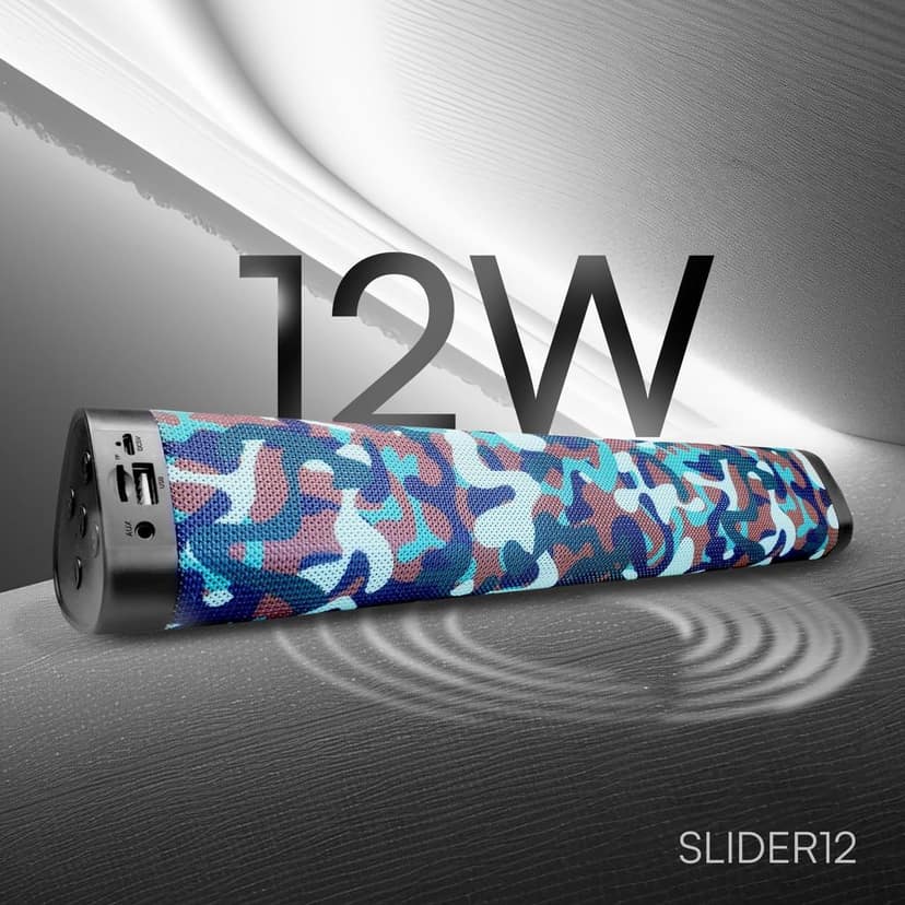 HAPIPOLA SLIDER12 BLUETOOTH SPEAKER Immersive Audio | Good Bass | Light Weight 6 hours Playback | Playback Controls True Wireless Stereo | AUX, USB, TF Card 5.0 Bluetooth | Upto 10m Range view 2