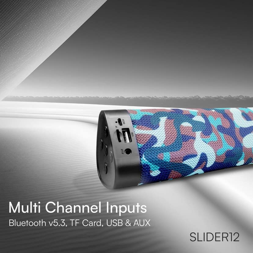 HAPIPOLA SLIDER12 BLUETOOTH SPEAKER Immersive Audio | Good Bass | Light Weight 6 hours Playback | Playback Controls True Wireless Stereo | AUX, USB, TF Card 5.0 Bluetooth | Upto 10m Range view 3