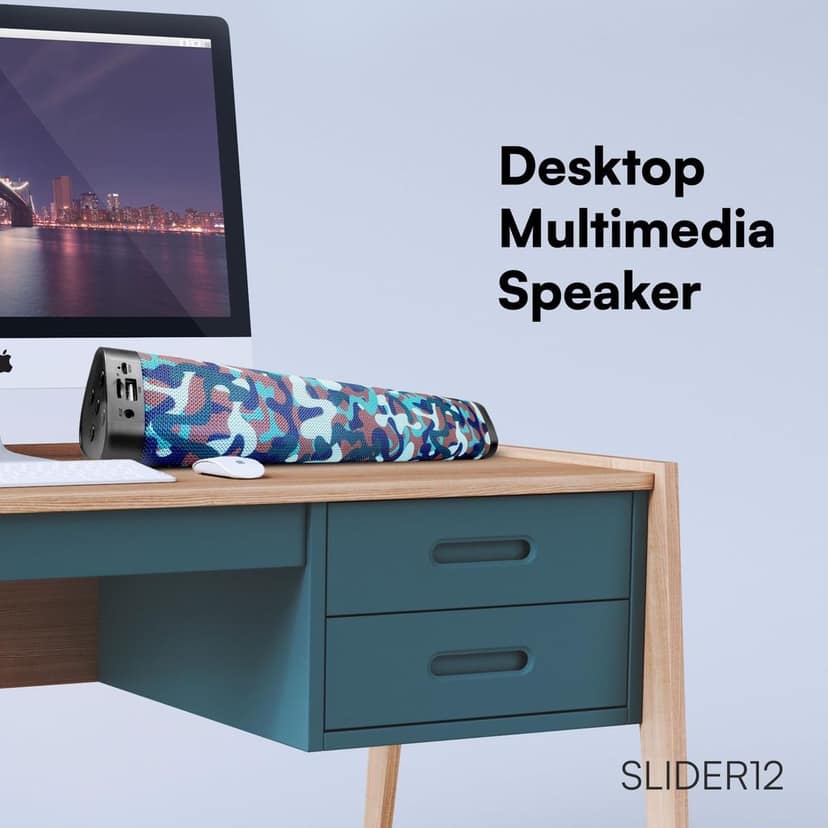 HAPIPOLA SLIDER12 BLUETOOTH SPEAKER Immersive Audio | Good Bass | Light Weight 6 hours Playback | Playback Controls True Wireless Stereo | AUX, USB, TF Card 5.0 Bluetooth | Upto 10m Range view 6