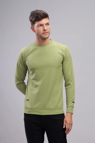Men Solid Round Neck Polyester T-Shirt