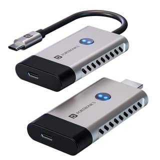 Portronics Sky Cast 4K@50Hz, Type-C Input, Plug & Play, 10m Range, Screen Control & Rotation Button, Simultaneous PD Charging Support, for Transmitting Video & Audio from Laptop/Tablet to TV/Projector/Monitor - Grey