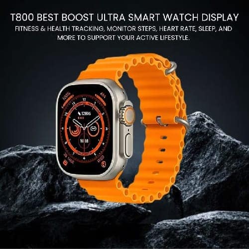 T800 Ultra Smart Watch With WiFi GPS Sim Card 4G T21 Smartwatch (Orange Strap, Free Size) view 4