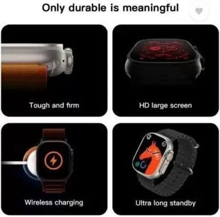 T800 Ultra Smart Watch With WiFi GPS Sim Card 4G T21 Smartwatch (Orange Strap, Free Size) view 7
