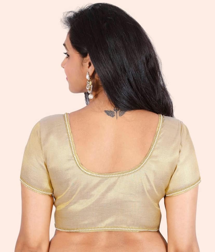 JISB Stitched Tissue Blouse, Gold view 2
