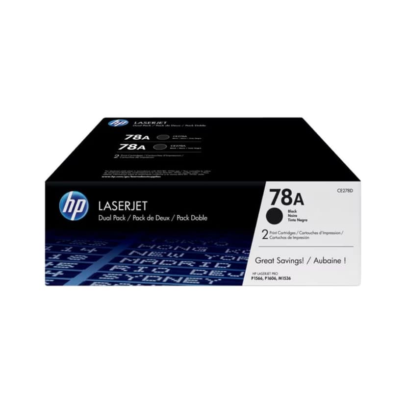 HP 78A 2-pack Black Original LaserJet Toner Cartridges (CE278AD) view 3