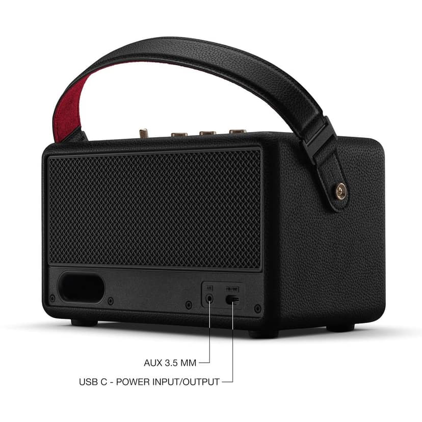 Marshall Kilburn III Portable Bluetooth Speaker with 50+ Hours of Portable Playtime, (360° Sound), Dust & Water-Resistant (IP54) – Black & Brass view 3