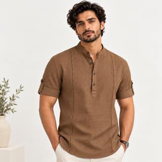 Men's Brown short Kurta