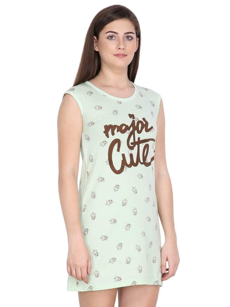 Klamotten Women's Printed Cotton Sleepshirt S09Gs view 3