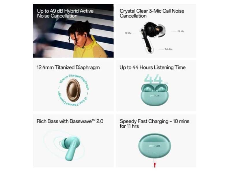 OnePlus Nord Buds 3 Pro Truly Wireless Bluetooth in Ear Earbuds with Upto 49Db Active Noise Cancellation,12.4Mm Dynamic Drivers - Soft Jade view 4