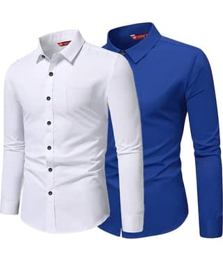 Yugnik Cotton Blend Slim Fit Full Sleeves Men's Formal Shirt - Green ( Pack of 2 )