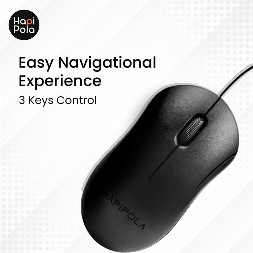 HAPIPOLA Mouse Ultra Mouse, Wired Optical Mouse, Scrolling Wheel, Plug and Play view 4