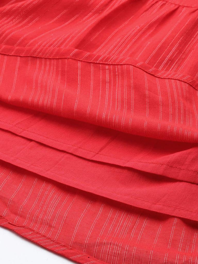 Geometric Embroidered Sequinned Dobby Kurta view 6