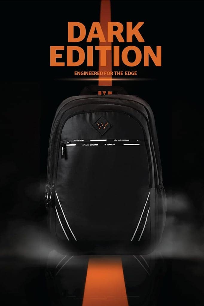 Dark Edition 45 L Professional Laptop Backpack for Men & Women | Fits 15.6 inch Laptop | Padded Shoulder Straps, Multi Compartments, Anti-Theft Zippers | Business Travel Bag | Dark Black view 2