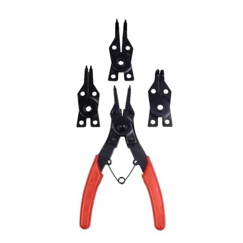 Spartan Circlip Pliers/Snap Ring Pliers Set with Interchangeable Heads, Internal & External Retaining Ring Plier Tool with Red Grip Handle for Automotive, Machinery, Workshop & Repair Use view 2