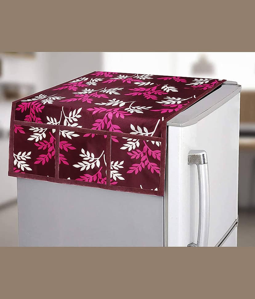 Polyester Fridge Top Cover 55x97 Cm (Pack of 1) - Purple