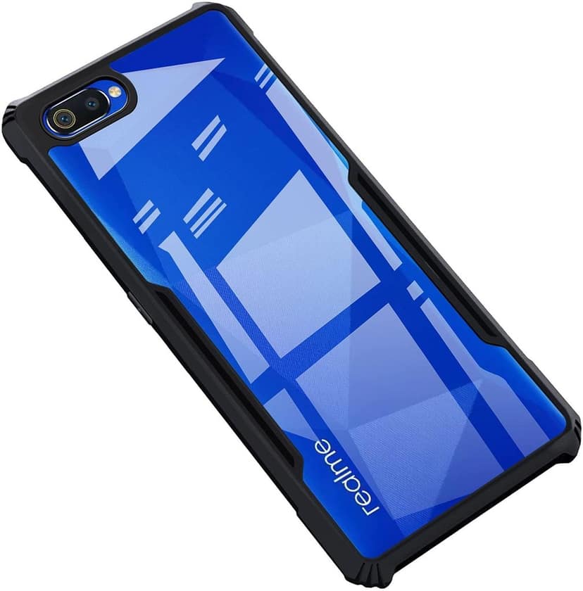 PLUGTECH Slim Shockproof Case | Matte Black Soft | Drop Protection | Precise Cutouts | Premium Mobile Cover for REALME C2, Oppo A1K