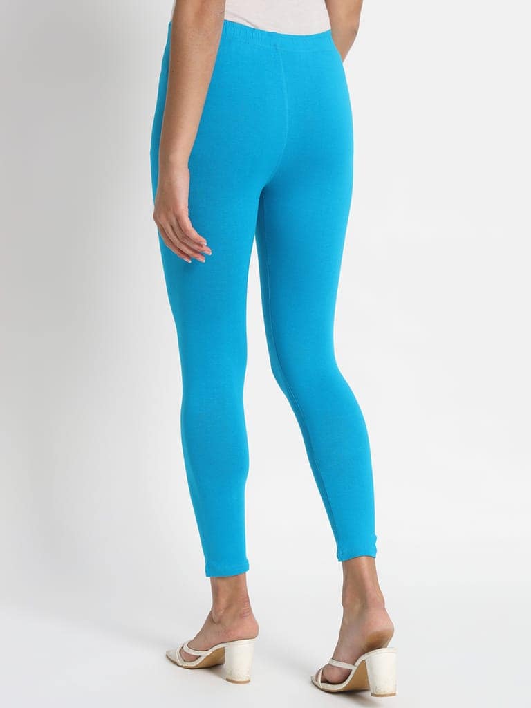 SOFT COLORS Women's Skinny Fit Ethnic Wear Ankle Length Leggings (Firozi) view 7