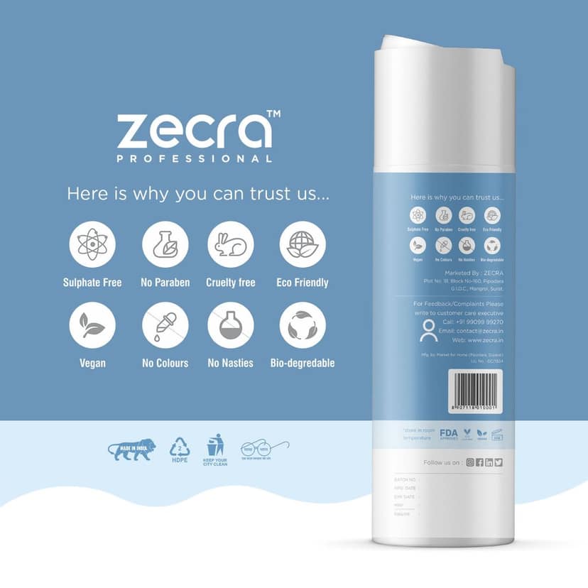 Zecra unisex dandruff cure shampoo view 6