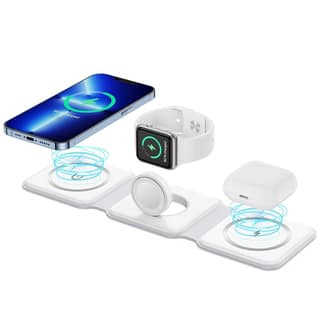 3 in 1 Magnetic Foldable Mag Safe Charger ( White or Black Colour)