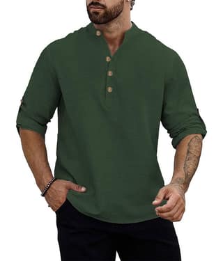 UNI VIBE Indigo Cotton Men's Shirt Style Kurta ( Pack of 1 )