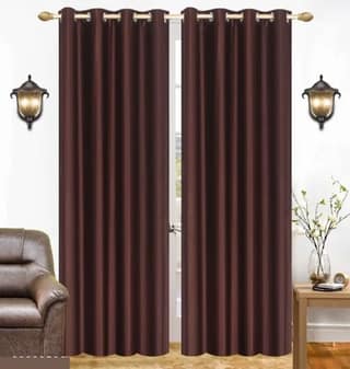 Door Curtain 7 Feet Pack of 2 Brown