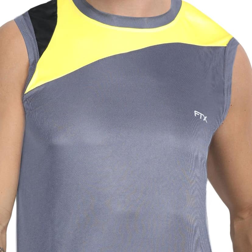 FTX Men Colorblock Round Neck Sleeveless Tshirt view 3