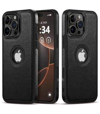 LIRAMARK PU Leather Flexible Back Cover Case Designed for iPhone 16 Pro