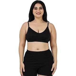 Black Women's Cotton Non-Padded Underwire Full Coverage Bra