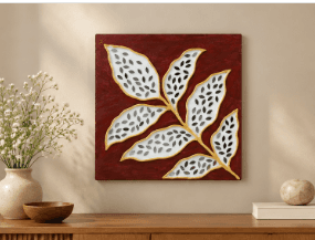 Handmade Lippan Art Mirror Tree Wall Decor for Home Decoration view 2