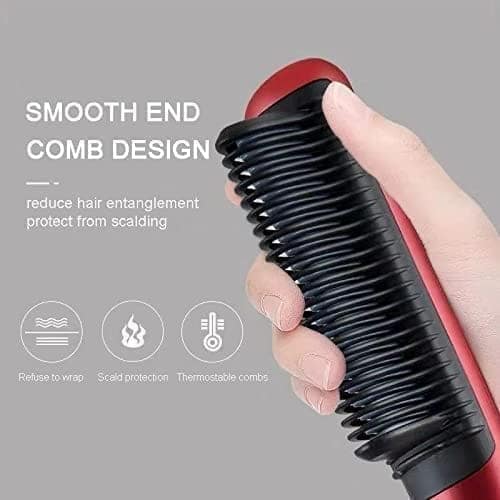2 in 1 Ceramic Hair Straightener Brush for Women, Fast Straightening Comb Electric Hot with 30s Heating, Ionic Care, 5 Heat Settings, No Damage ( Multicolour ) ( 1 Pcs ) view 4
