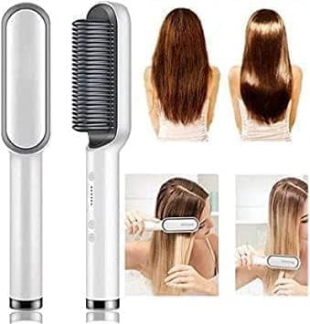2 in 1 Ceramic Hair Straightener Brush for Women, Fast Straightening Comb Electric Hot with 30s Heating, Ionic Care, 5 Heat Settings, No Damage ( Multicolour ) ( 1 Pcs ) view 5
