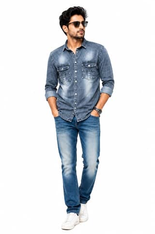 Premium Quality Jeans Shirts | Jeans Made of 100% Cotton Fabric | Long Durable |Fashionable, Stylish, Comfortable & Skin Friendly | Suitable Wear for Mild & Dense Winter, Rainy, Autumn |